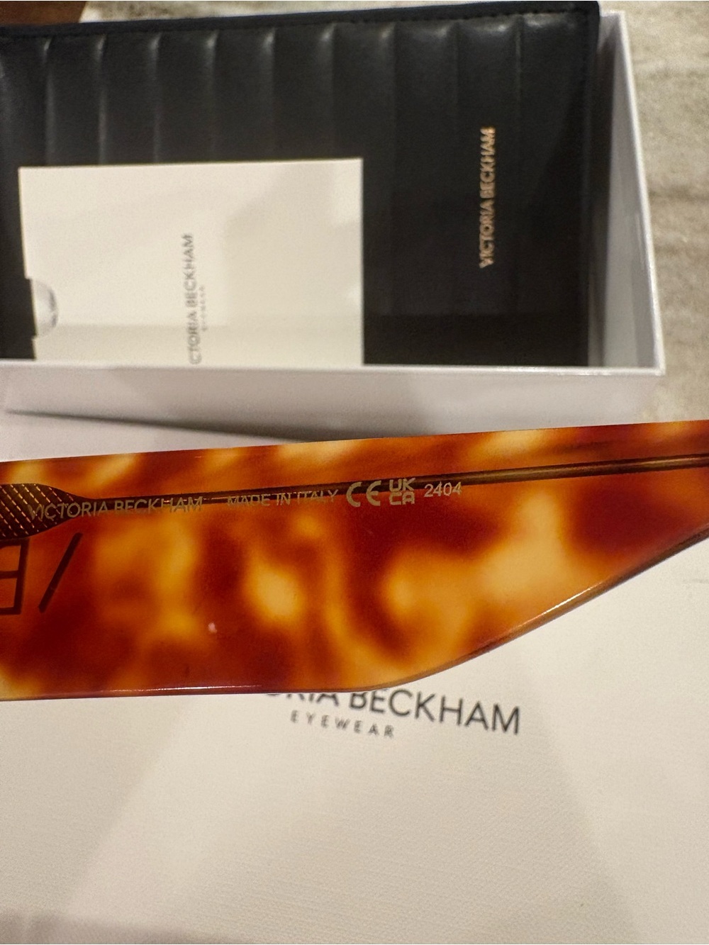 Victoria Beckham Tortoiseshell Square Sunglasses — Striped Blonde Havana - Picture 7 of 8